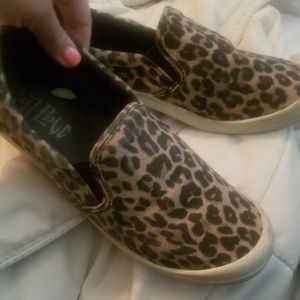 Leopard slip ons